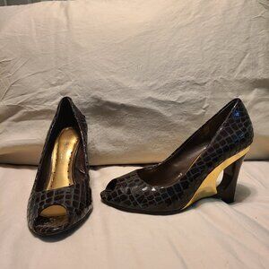 BCBG Brown Sculptured Wedge Shoes